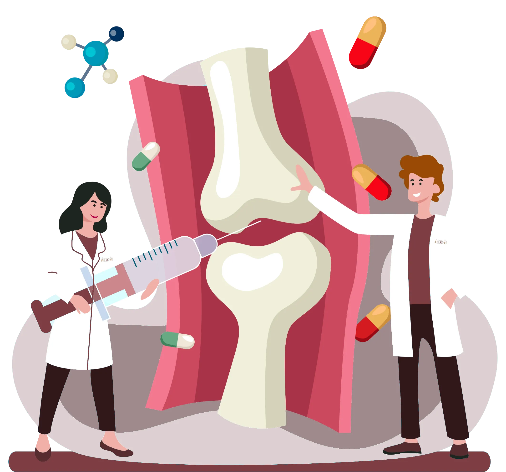 Иллюстрация PRP терапии суставов